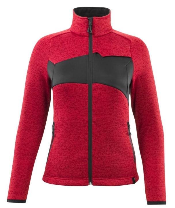 MASCOT® Strickpullover mit Reißverschluss rot-schwarz