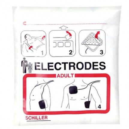 Defi-Elektroden für Schiller FRED easy Erw. 1 Paar, Stecker groß