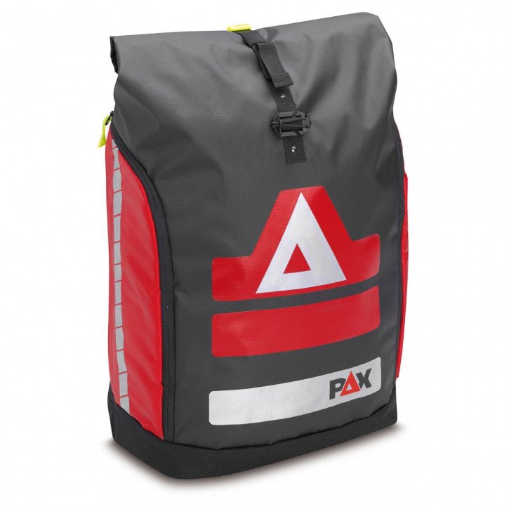 PAX Roller-Daypack - ohne Klamottenlüfter - PAX-RipTec - schwarz/rot