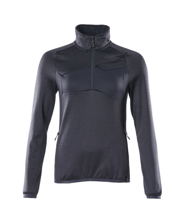 MASCOT® Damen Fleecepullover mit kurzem Reißver. schwarzblau