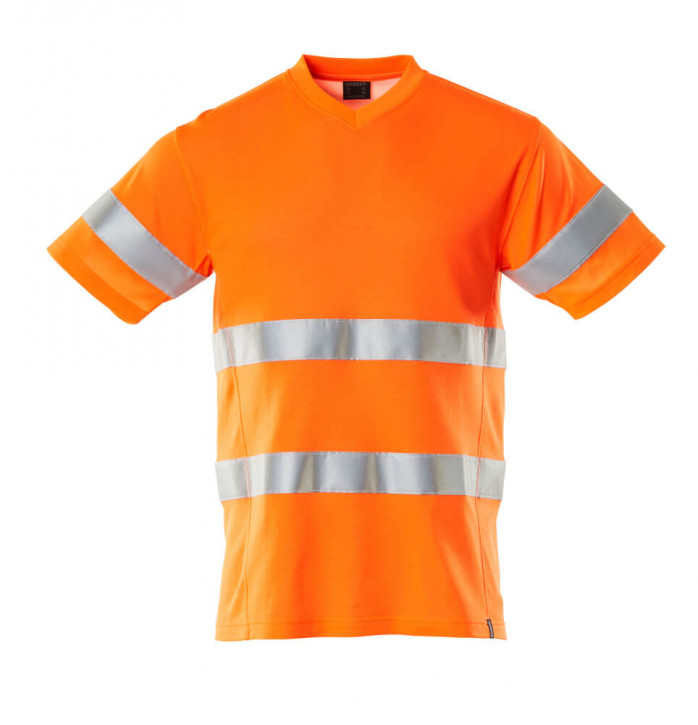 MASCOT® T-Shirt Premium V-Ausschnitt Farbe: hi-vis orange Gr. S