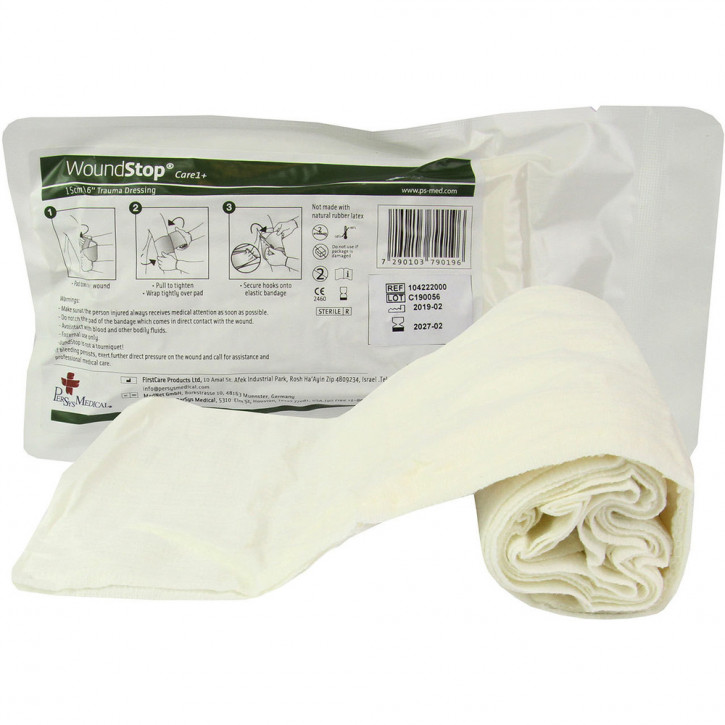 Emergency Bandage WoundStop Care 1+ Weiß 15 cm x 3,7 m
